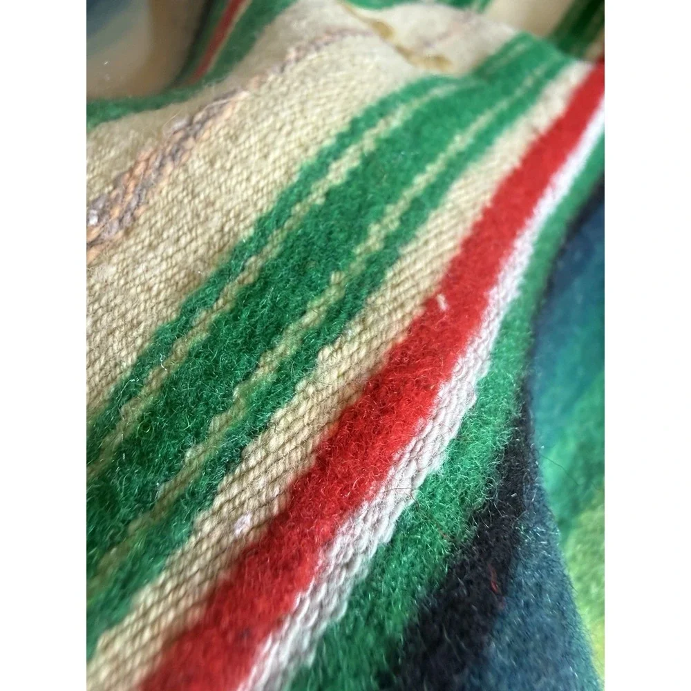 Vintage Mexican Serape Blanket Saltillo Style‎ Southwestern Throw 88x40